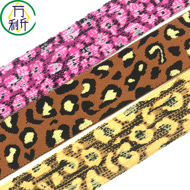 3.8cm豹紋提花帶松緊帶